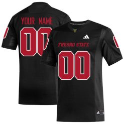 Custom Fresno State Bulldogs Football Black Alternate Jersey - All Stitched