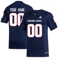 Custom Fresno State Bulldogs Football Navy Alternate Jersey - All Stitched
