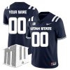 Custom Utah State Aggies Football Navy Home Jersey w/ MWC Patch - All Stitched