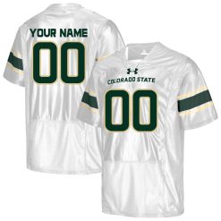 Custom Colorado State Rams Football White Away Jersey - All Stitched