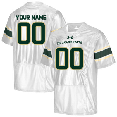 Custom Colorado State Rams Football White Away Jersey - All Stitched