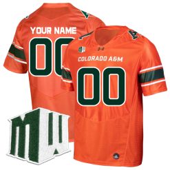 Custom Colorado State Rams Football Orange Alternate Jersey w/ MWC Patch - All Stitched