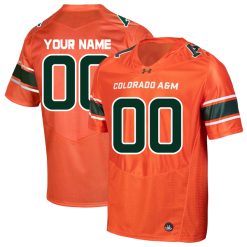 Custom Colorado State Rams Football Orange Alternate Jersey - All Stitched