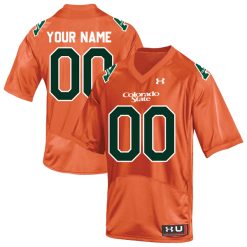 Custom Colorado State Rams Football Orange Throwback Jersey - All Stitched