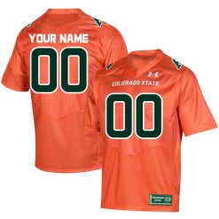 Custom Colorado State Rams Football Orange Jersey - All Stitched