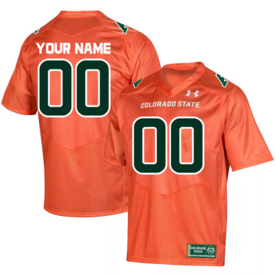 Custom Colorado State Rams Football Orange Jersey - All Stitched