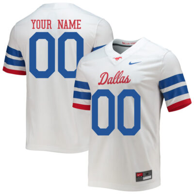 Custom SMU Mustangs Football White Untouchable Jersey - All Stitched
