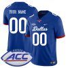 Custom SMU Mustangs Football Royal Jersey w/ ACC Patch - All Stitched