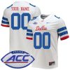 Custom SMU Mustangs Football White Jersey w/ ACC Patch - All Stitched
