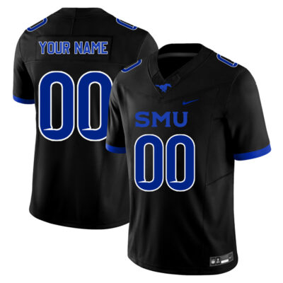 Custom SMU Mustangs Football Black Jersey - All Stitched