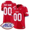 Custom SMU Mustangs Football Red Vapor F.U.S.E Limited Jersey w/ ACC Patch - All Stitched
