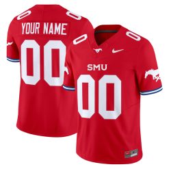 Custom SMU Mustangs Football Red Vapor F.U.S.E Limited Jersey - All Stitched
