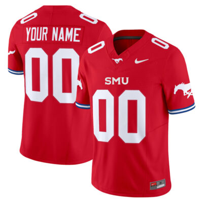 Custom SMU Mustangs Football Red Vapor F.U.S.E Limited Jersey - All Stitched
