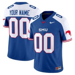 Custom SMU Mustangs Football Alternate Royal Vapor F.U.S.E Limited Jersey - All Stitched