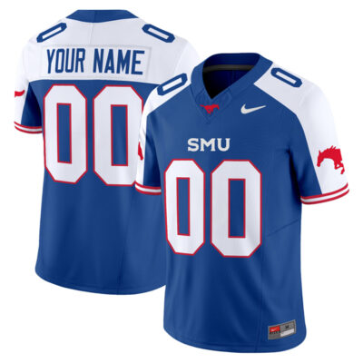 Custom SMU Mustangs Football Alternate Royal Vapor F.U.S.E Limited Jersey - All Stitched