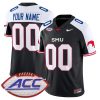 Custom SMU Mustangs Football Alternate Black Vapor F.U.S.E Limited Jersey w/ ACC Patch - All Stitched