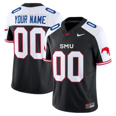 Custom SMU Mustangs Football Alternate Black Vapor F.U.S.E Limited Jersey - All Stitched