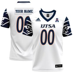 Custom UTSA Roadrunners Football White Game Jersey w/ AAC Patch - All Stitched