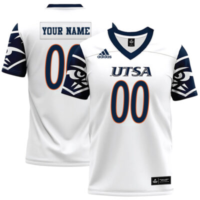 Custom UTSA Roadrunners Football White Game Jersey - All Stitched