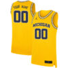 Custom Michigan Wolverines Basketball Maize Game Jersey - All Stitched