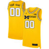 Custom Michigan Wolverines Basketball Maize Jersey w/ B1G Patch - All Stitched