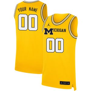 Custom Michigan Wolverines Basketball Maize Jersey - All Stitched