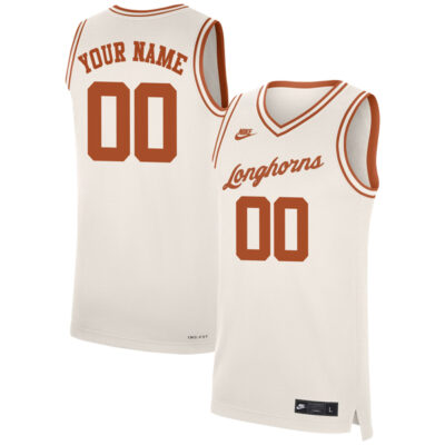Custom Texas Longhorns Basketball Natural Retro Jersey - All Stitched