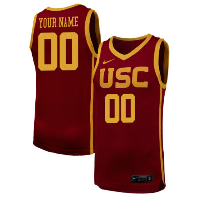 Custom USC Trojans Basketball Cardinal Game Jersey - All Stitched