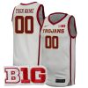 Custom USC Trojans Basketball White Game Jersey w/ B1G Patch - All Stitched