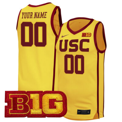 Custom USC Trojans Basketball Gold Game Jersey - All Stitched