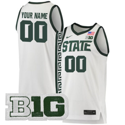 Custom Michigan State Spartans Basketball White Game Jersey - All Stitched
