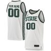 Custom Michigan State Spartans Basketball White Game Jersey - All Stitched