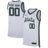 Custom Michigan State Spartans Basketball Alternate White Game Jersey - All Stitched