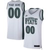 Custom Michigan State Spartans Basketball White Retro Jersey - All Stitched