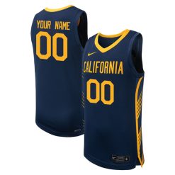 Custom California Golden Bears Basketball Navy Game Jersey - All Stitched