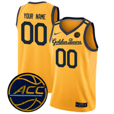 Custom California Golden Bears Basketball Gold Game Jersey w/ ACC Patch - All Stitched