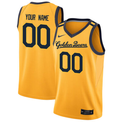 Custom California Golden Bears Basketball Gold Game Jersey - All Stitched
