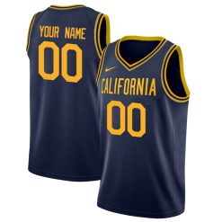 Custom California Golden Bears Basketball Navy Alternate Game Jersey - All Stitched