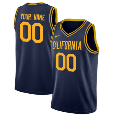 Custom California Golden Bears Basketball Navy Alternate Game Jersey - All Stitched
