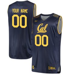 Custom California Golden Bears Basketball Navy Performance Jersey - All Stitched