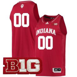 Custom Indiana Hoosiers Basketball Crimson Game Jersey w/ B1G Patch - All Stitched