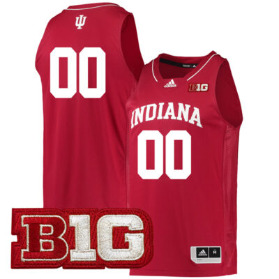 Custom Indiana Hoosiers Basketball Crimson Game Jersey w/ B1G Patch - All Stitched