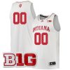 Custom Indiana Hoosiers Basketball White Jersey w/ B1G Patch - All Stitched