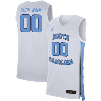 Custom North Carolina Tar Heels Basketball White Game Jersey - All Stitched