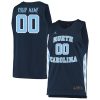 Custom North Carolina Tar Heels Basketball Navy Game Jersey - All Stitched