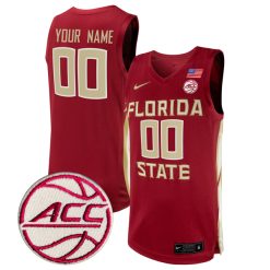 Custom Florida State Seminoles Basketball Garnet Game Jersey w/ ACC Patch - All Stitched