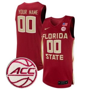 Custom Florida State Seminoles Basketball Garnet Game Jersey w/ ACC Patch - All Stitched