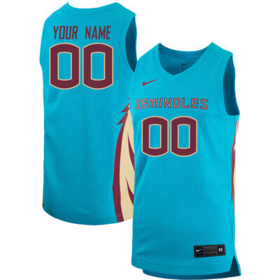 Custom Florida State Seminoles Basketball Turquoise Game Jersey - All Stitched