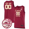 Custom Florida State Seminoles Basketball Garnet Jersey w/ ACC Patch - All Stitched