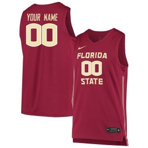 Custom Florida State Seminoles Basketball Garnet Jersey - All Stitched